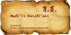 Nyúli Benjámin névjegykártya