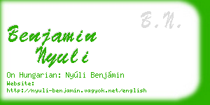 benjamin nyuli business card