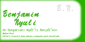 benjamin nyuli business card